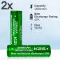 Mobile Preview: 2x Vapcell K26 18650 2600mAh 25A Lithium Ionen Battery 3,6 - 3,7V