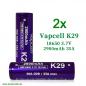 Mobile Preview: 2x Vapcell K29 18650 2900mAh 20A Lithium Ionen Battery 3,6 - 3,7V