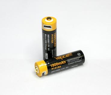 Vapcell P1418A 14500 1800mah 1.5V with Micro USB