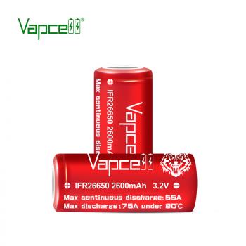 Vapcell 3.2V IFR26650 2600mAh 55A/75A LiFePO4