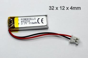 LiPo 110mAh 3.7V Akku Battery 3.6V Akku JST-PH 2.0 Lithium-Ion Polymer