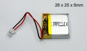 LiPo 330mAh 3.7V Akku Battery 3.6V Akku JST-PH 2.0 Lithium-Ion Polymer