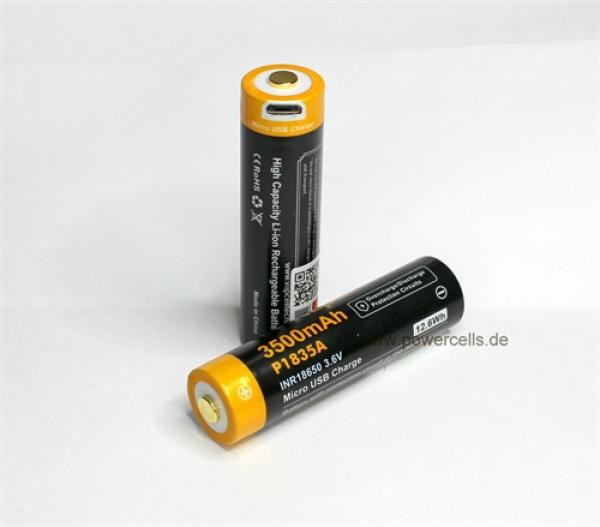 Vapcell P1835A 18650 3500mah 10A Li-Ion Battery USB / PCB