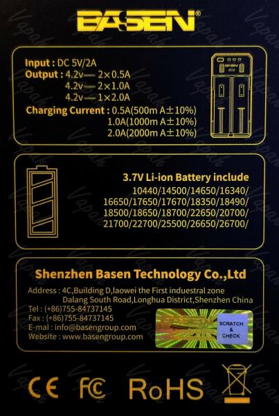 Basen BO2 USB 2 Channel Lithium Ion Battery Charger