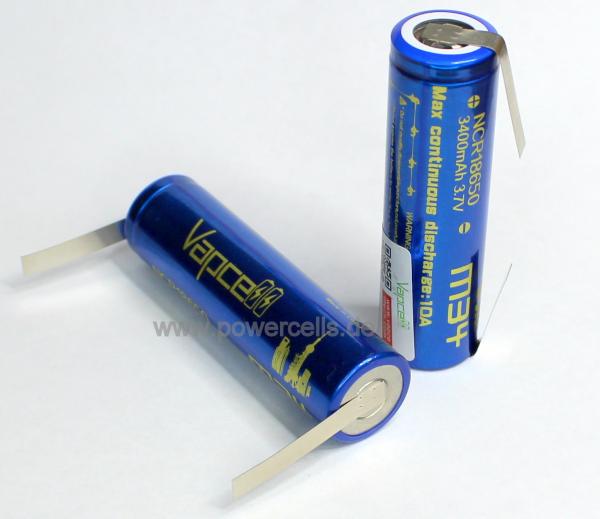 Vapcell NCR18650 3400mAh 3,7V Li-Ion Battery with Taps