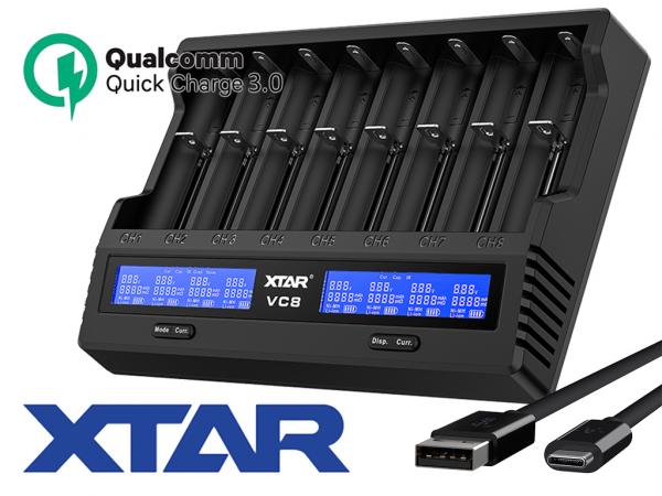 Xtar VC8 - Charger for Li-Ion 3,6V - 3,7V and NIMH 1,2V Batteries