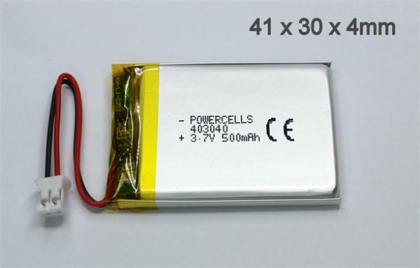 LiPo 500mAh 3.7V Akku Battery 3.6V Akku JST-PH 2.0 Lithium-Ion Polymer