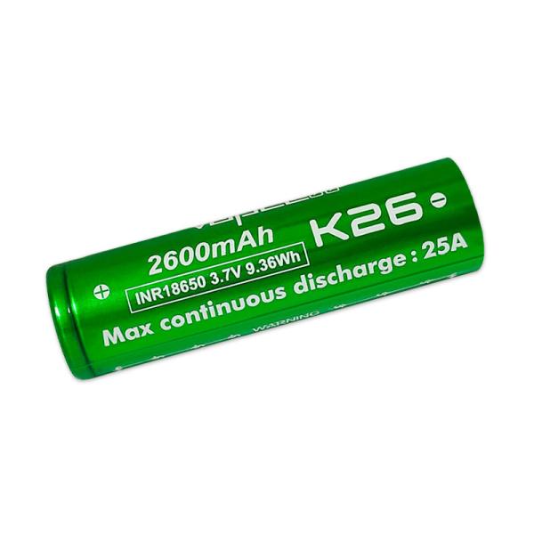 2x Vapcell K26 18650 2600mAh 25A Lithium Ionen Battery 3,6 - 3,7V