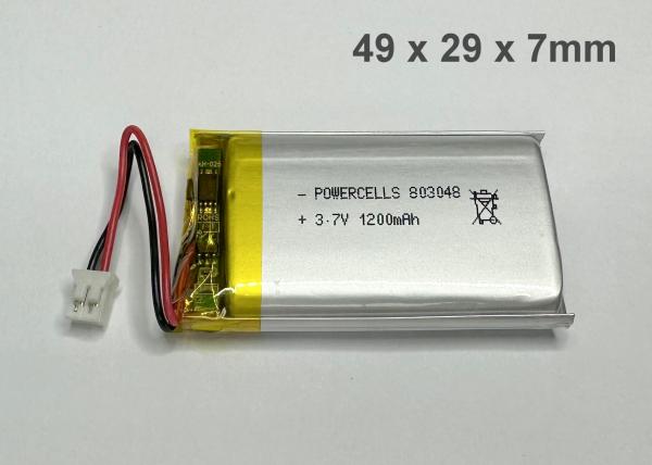  LiPo 1200mAh 3.7V Akku Battery 3.6V Akku JST-PH 2.0 Lithium-Ion Polymer