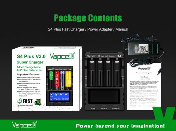 Vapcell S4+ V3.0 Universal Battery Charger