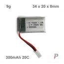 300mAh 702030 RC LiPo 20C 3.7V Akku