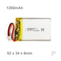 LiPo 3.7V Li Ion Lithium Akku Batterie 1S JST-PH 2.0 Stecker
