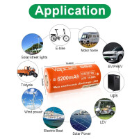 Vapcell 3.2V IFR32700 G62 6200mAh 30A LiFePO4 Akku Flat Top 