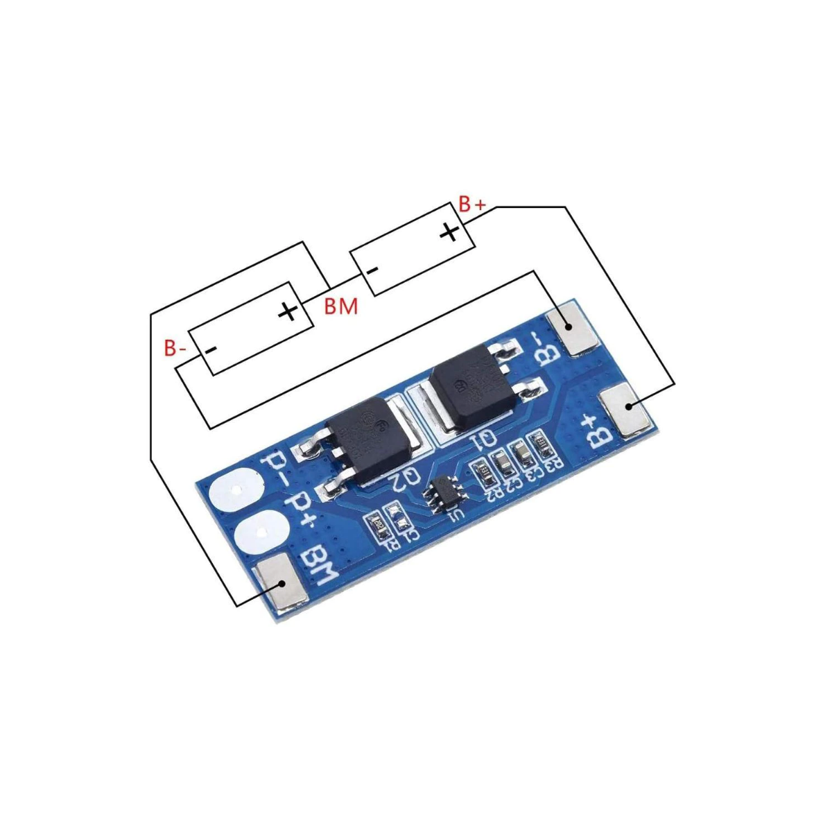 5 Stück 2S 5A Li-Ion Lithium-Akku 7,4V 8,4V 18650 Ladegerät-Schutzplatine BMS pcm für Li-Ion LiPo-Akku max 7A DIY Kit
